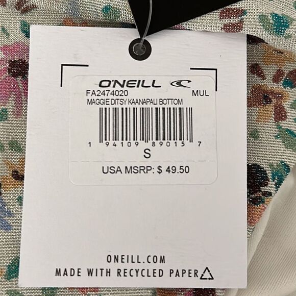 O’NEILL BIKINI BOTTOMS MAGGIE DITSY KAANAPALI SIZE SMALL IN MEDIUM COVERAGE NWT - Picture 4 of 4